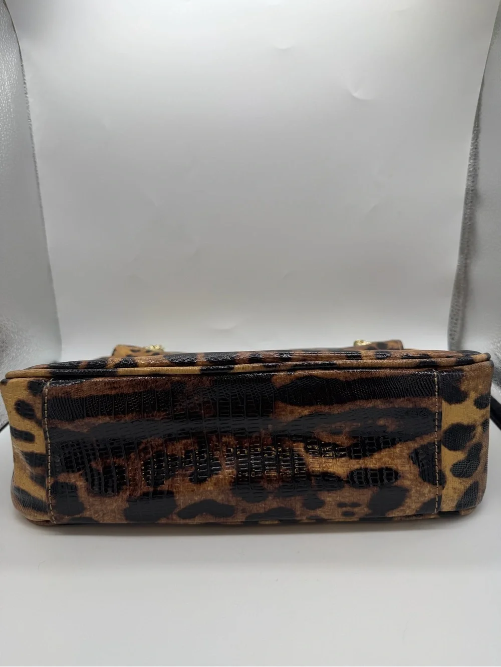 Anne Klein Leopard Print Chain Shoulder Bag